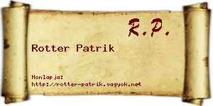 Rotter Patrik névjegykártya